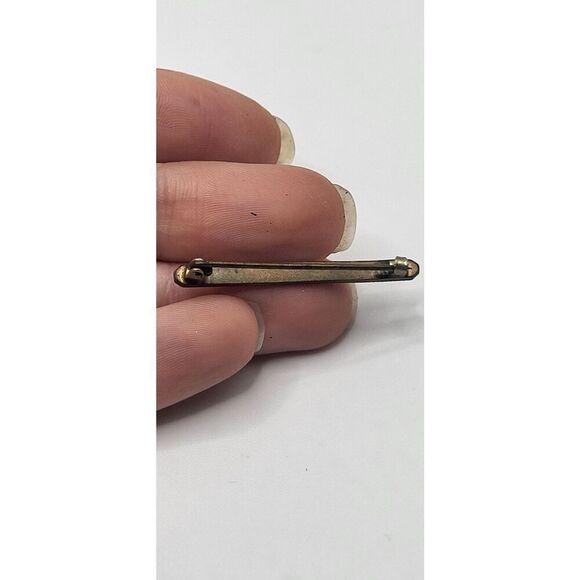 Vintage Copper with Turquoise Enamel Brooch Pin 1.5in - Picture 4 of 4